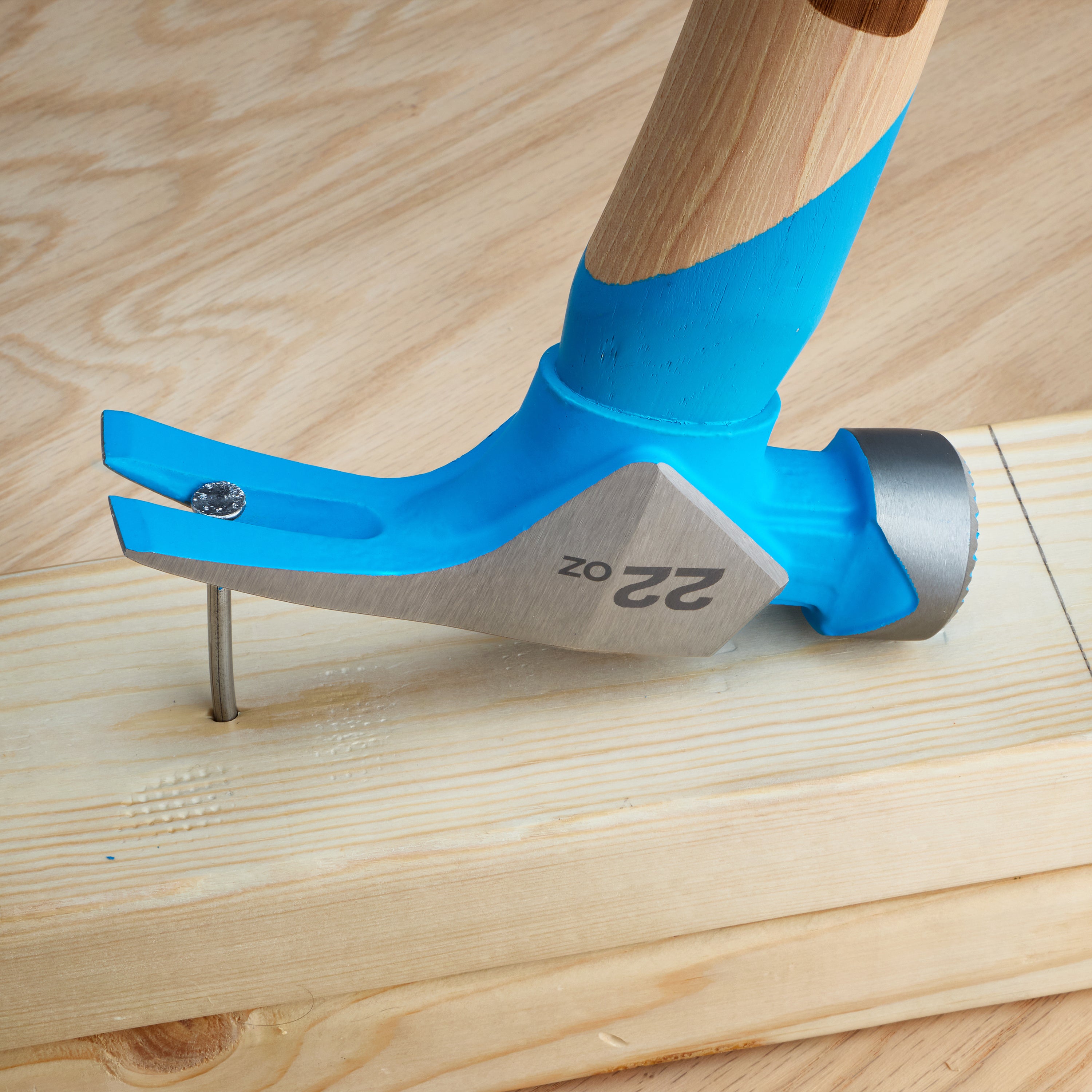 Pro 22-Ounce Milled Face Framing Hammer | Straight Hickory Handle w/ TPR Grip