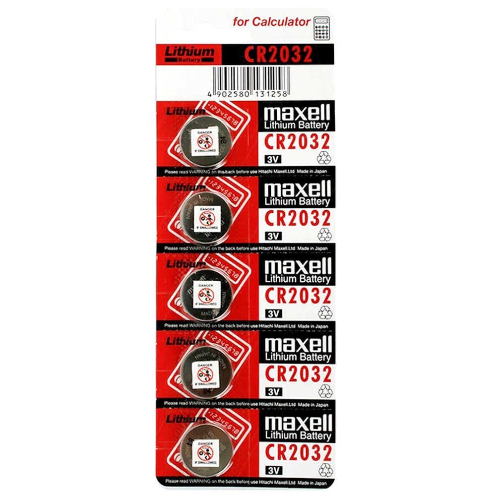 Maxell Lithium Battery Cr2032 3V Coin Cell 5 Pack