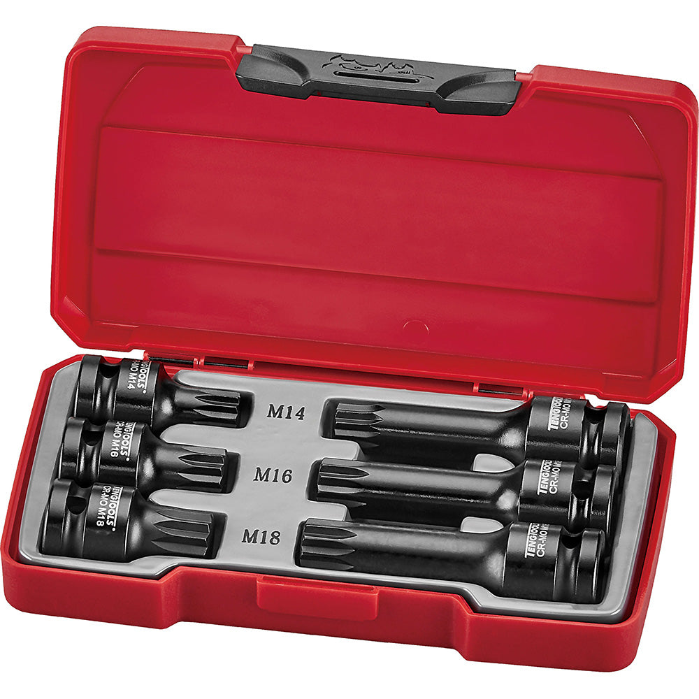 Teng 6Pc 1/2In Dr. Spline Impact Socket Set