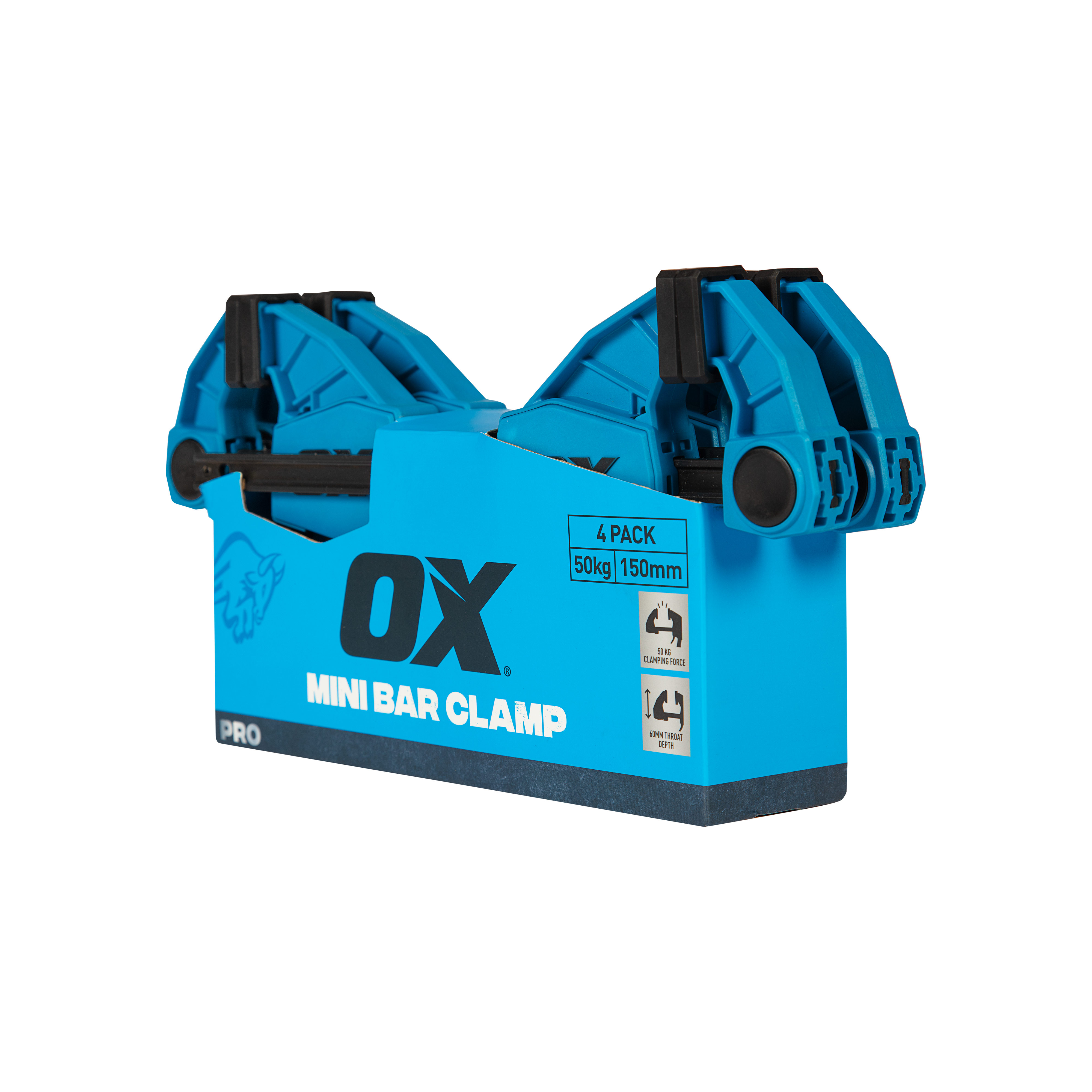 OX Pro Mini Bar Clamp 50kg 4pk - 150mm