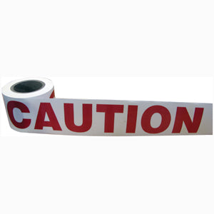 Nz Tape Caution Barrier Tape 100Mm X 100M (Red Print/White)