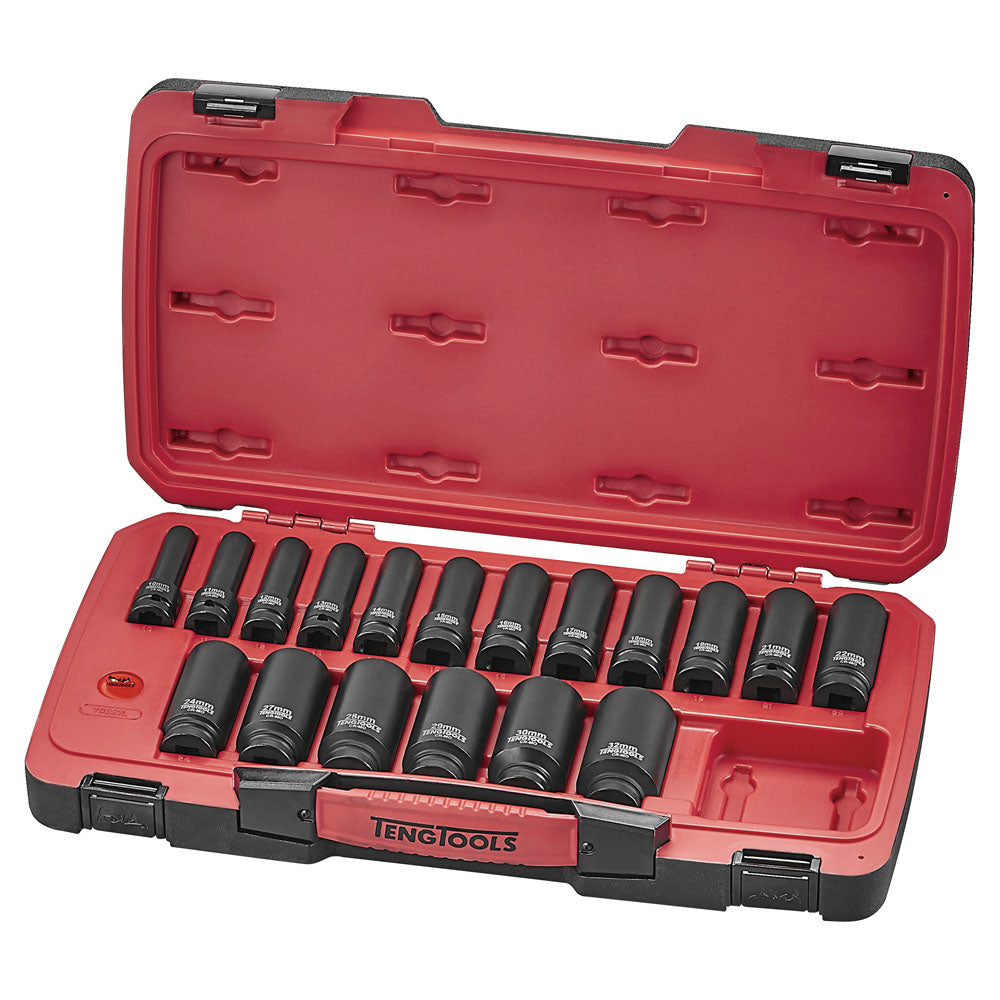 Teng 22Pc 1/2In Dr. Mm Deep Impact Socket Set 6-Pnt