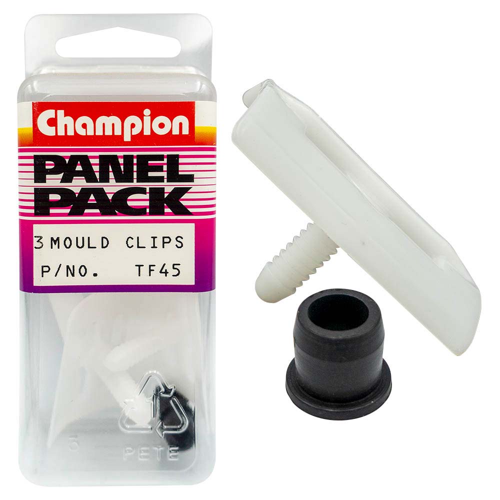 Champion Holden Kingswood Moulding Clip White -3pk