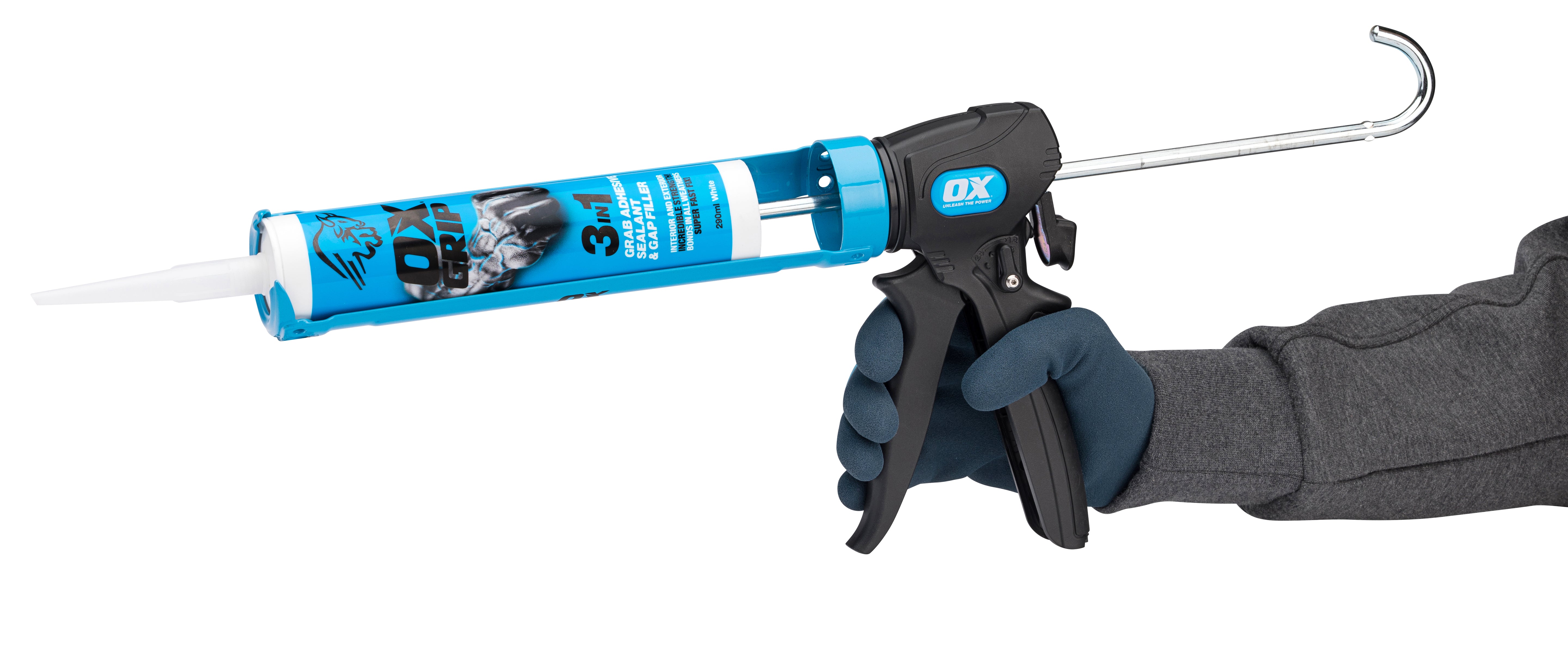 OX Dual Thrust Caulking Gun – 400ml