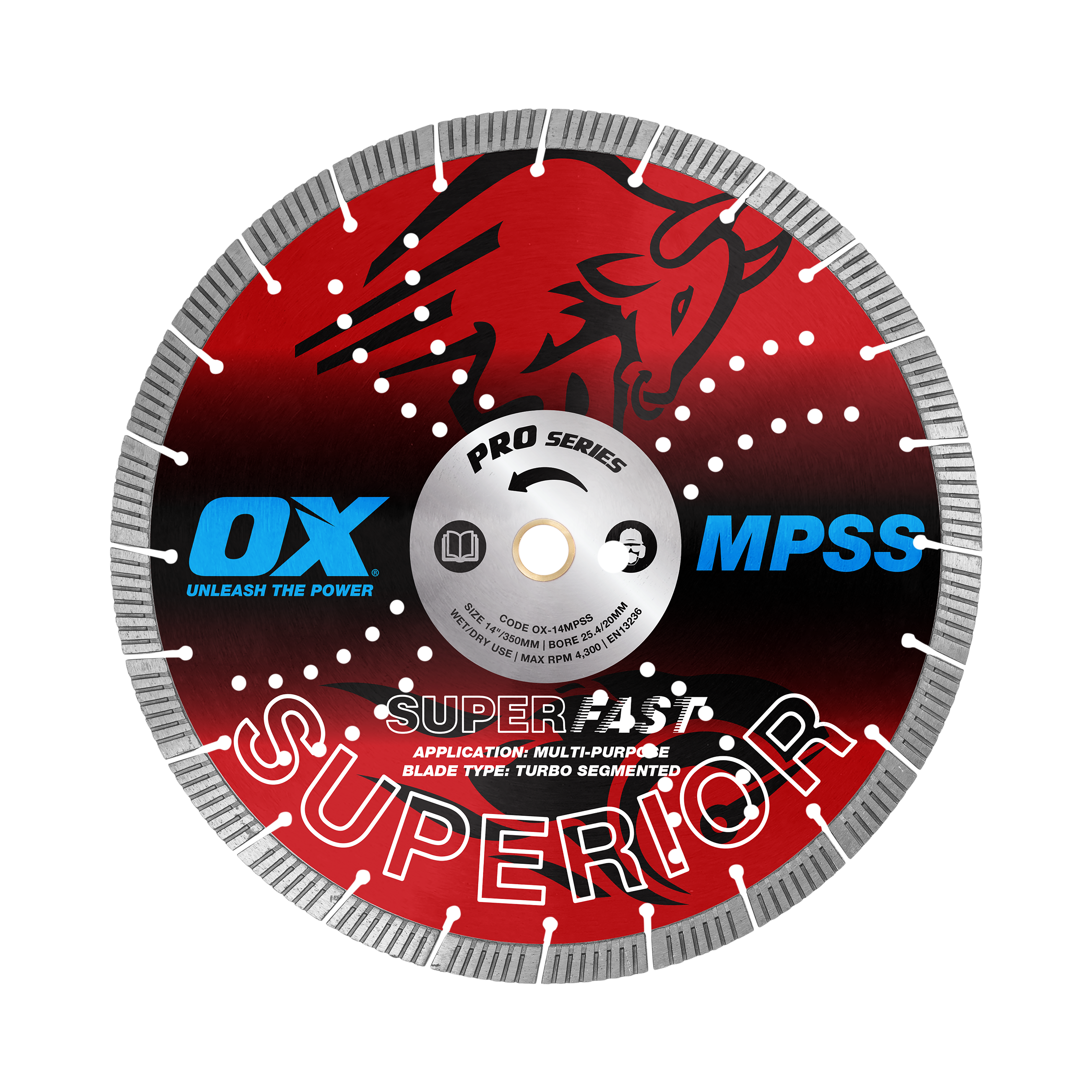 OX Pro Superior Superfast Turbo Segmented Blade 350mm - Multi-Purpose