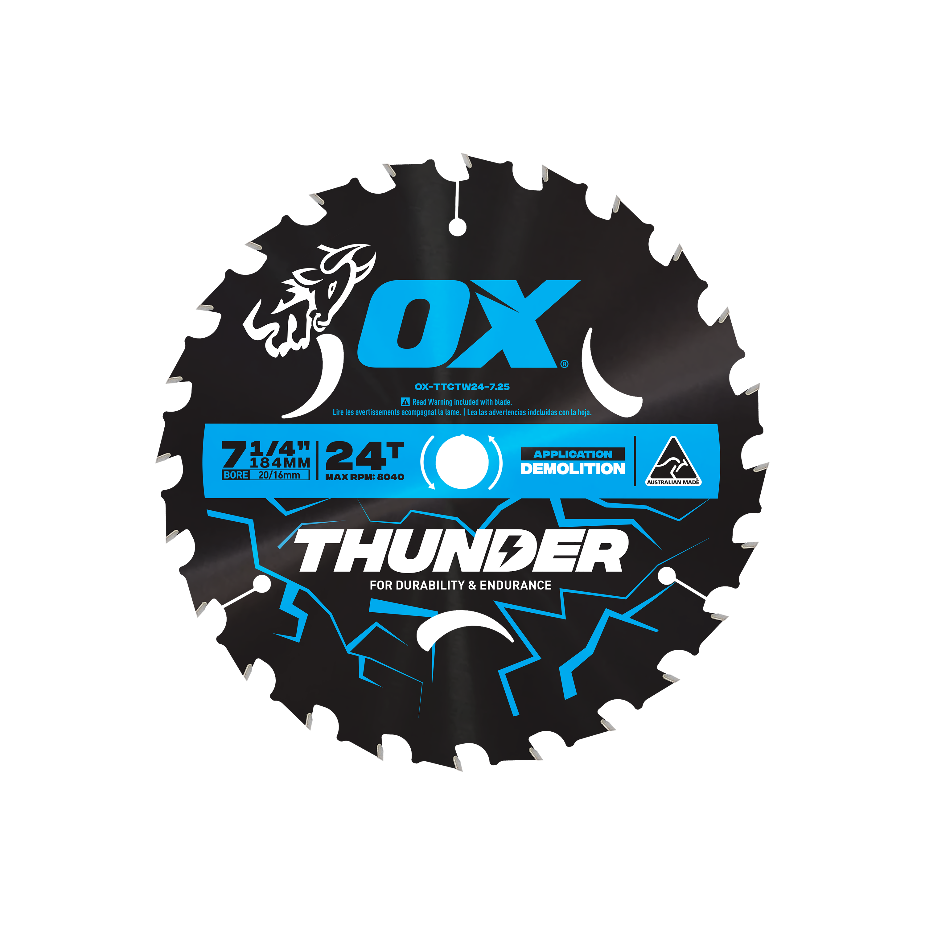 OX Pro Thunder 184mm Circular Saw Blade | 24T