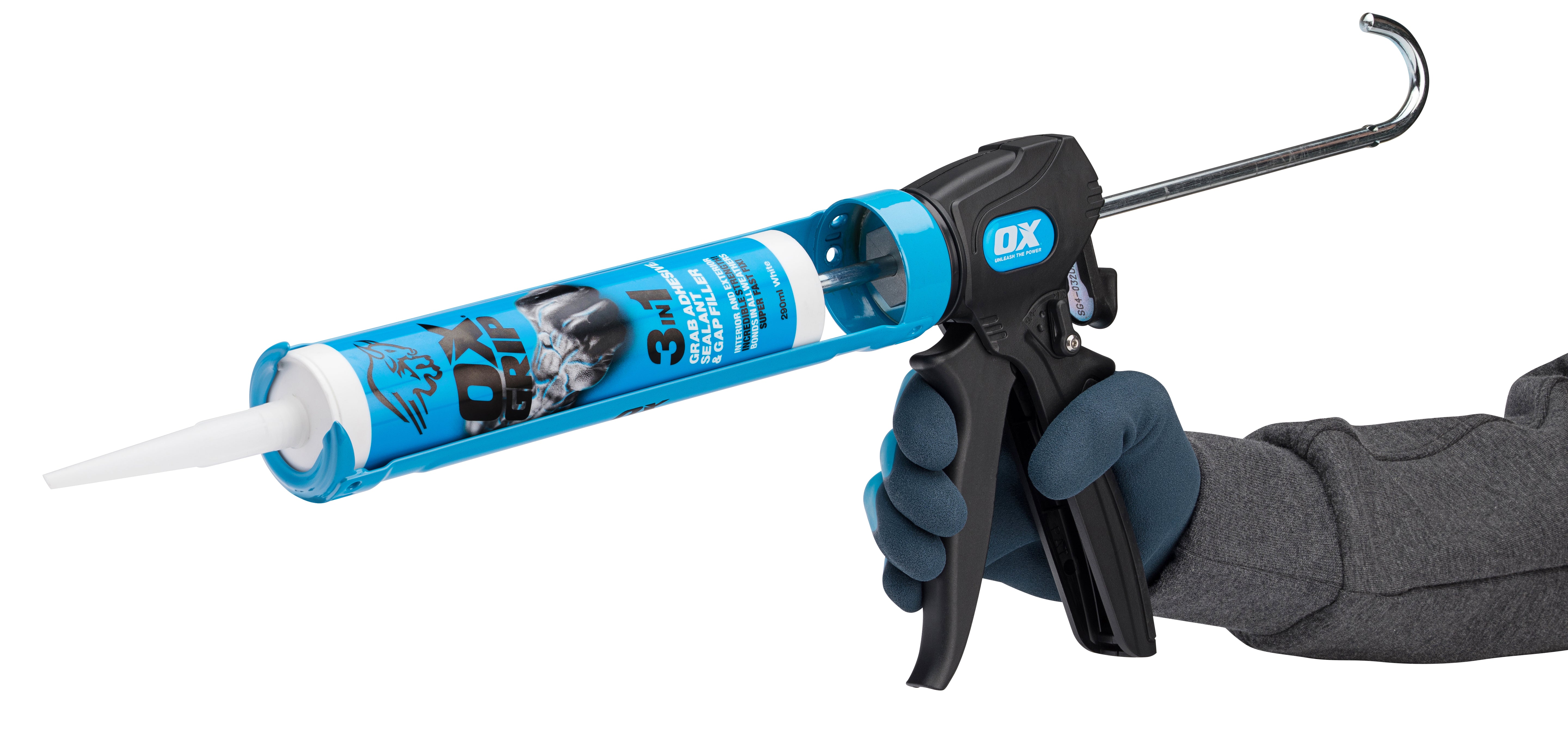 OX Dual Thrust Caulking Gun – 400ml