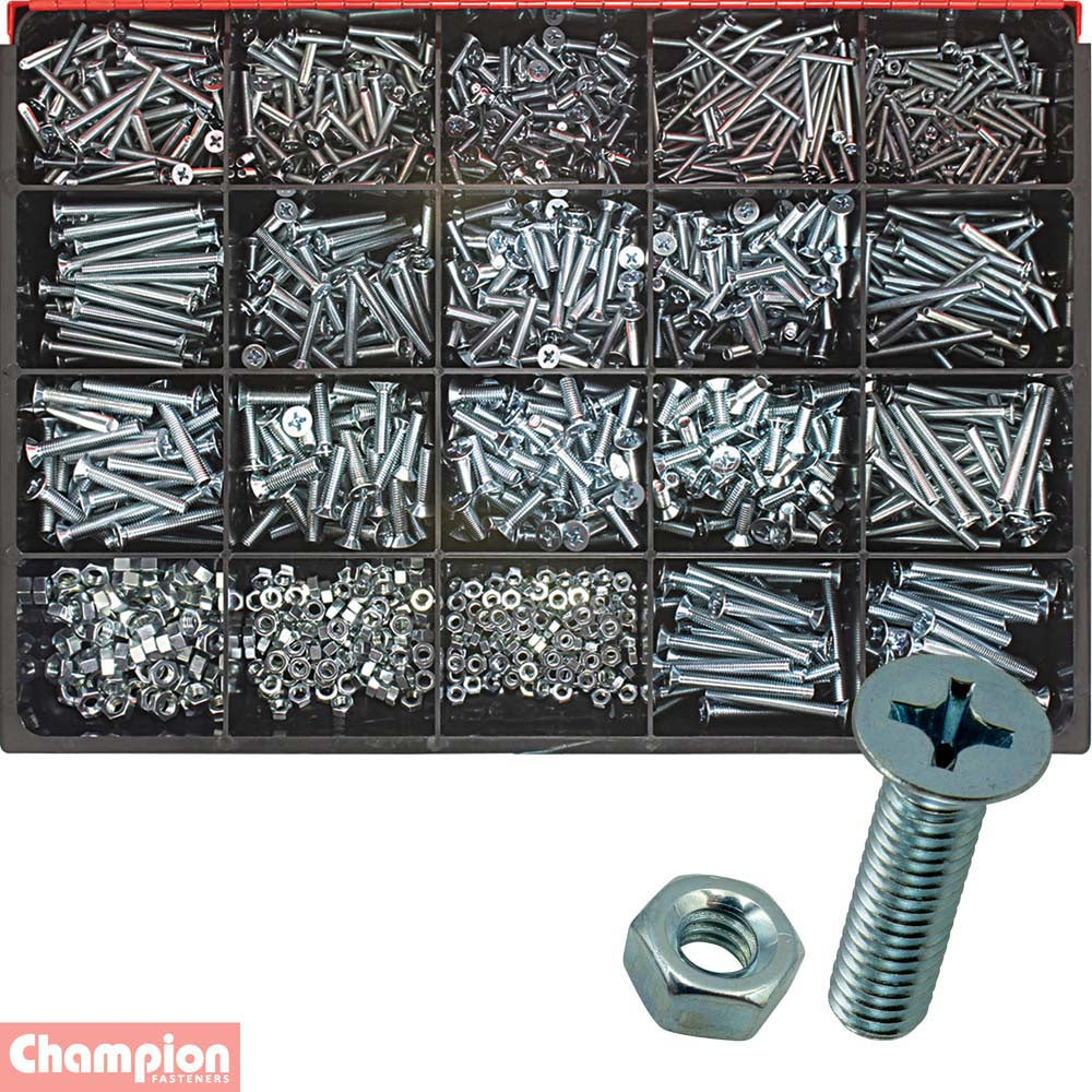Champion Master Kit 1650pc  Metric Machine Screw & Nut Asst