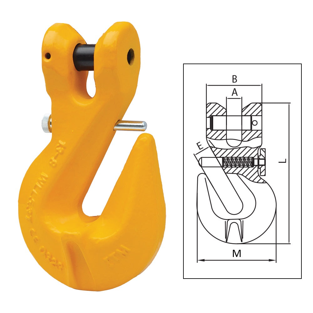 ITM G80 Clevis Shortening Grab Hook w/ Safety Pin-13mm Chain