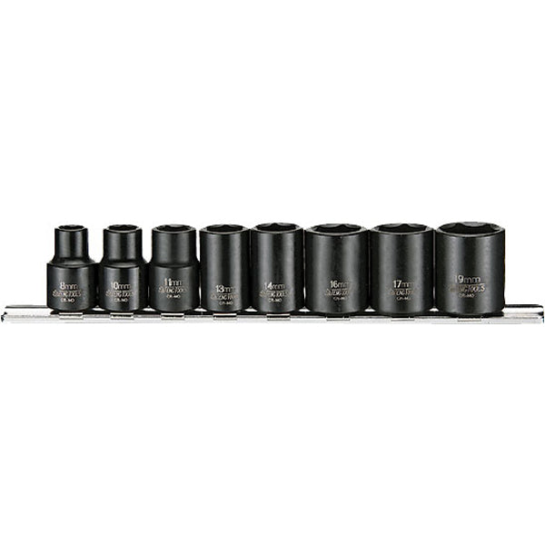 Teng 8pc 3/8in Dr. Reg Impact Skt Set 8-19mm