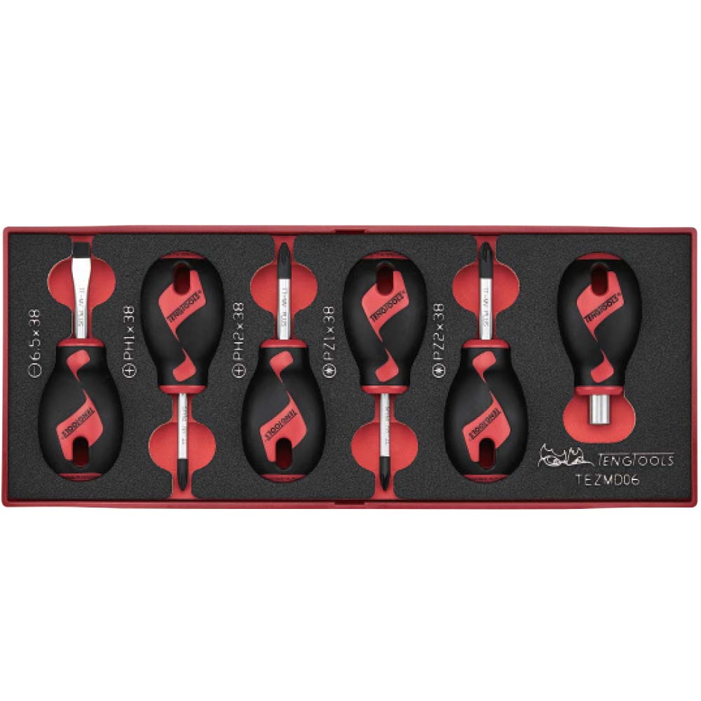 Teng 6Pc Stubby Screwdriver Set