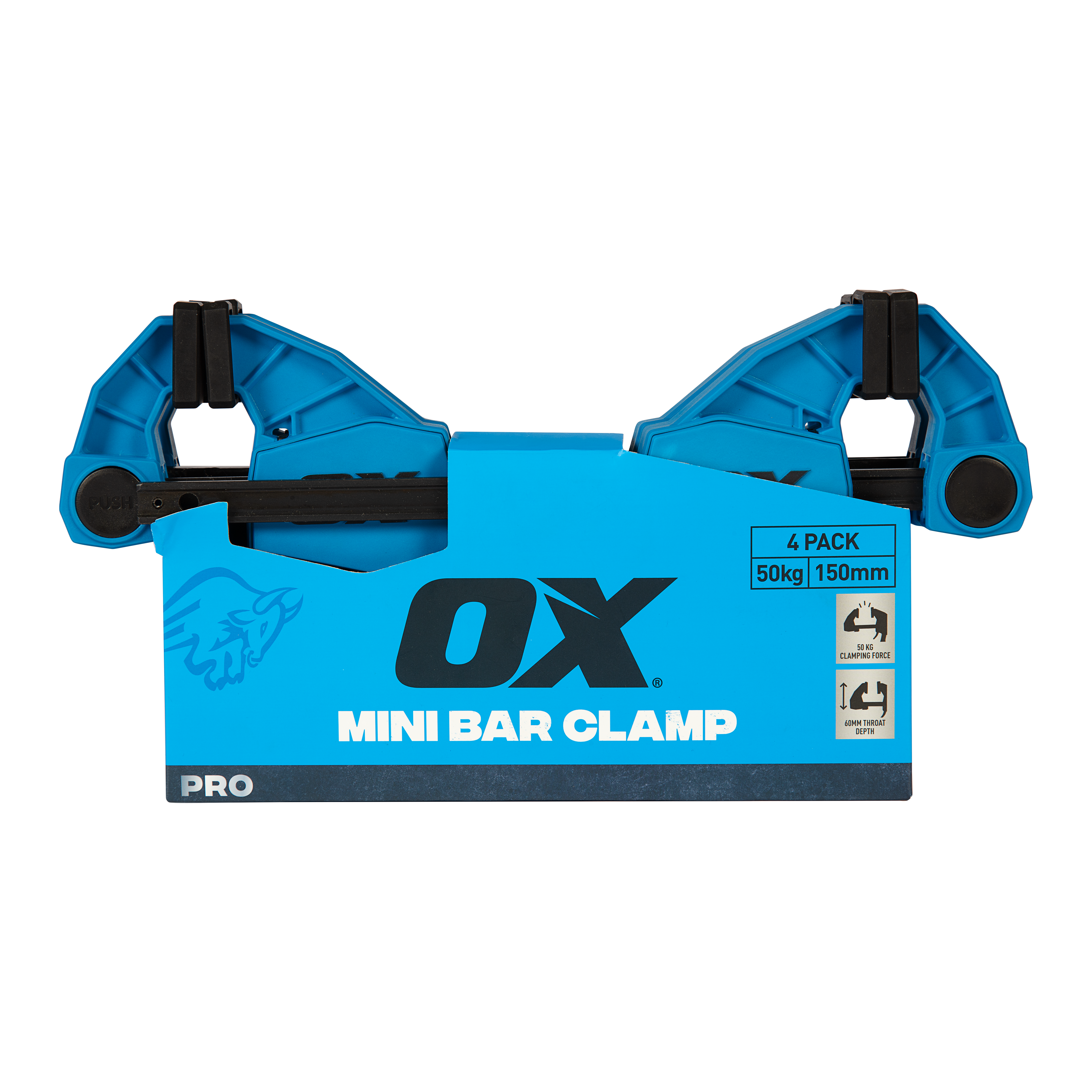 OX Pro Mini Bar Clamp 50kg 4pk - 150mm