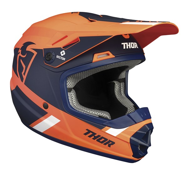 Helmet S23Y Thor Mx Sector Split Youth Mips Orange Navy Medium