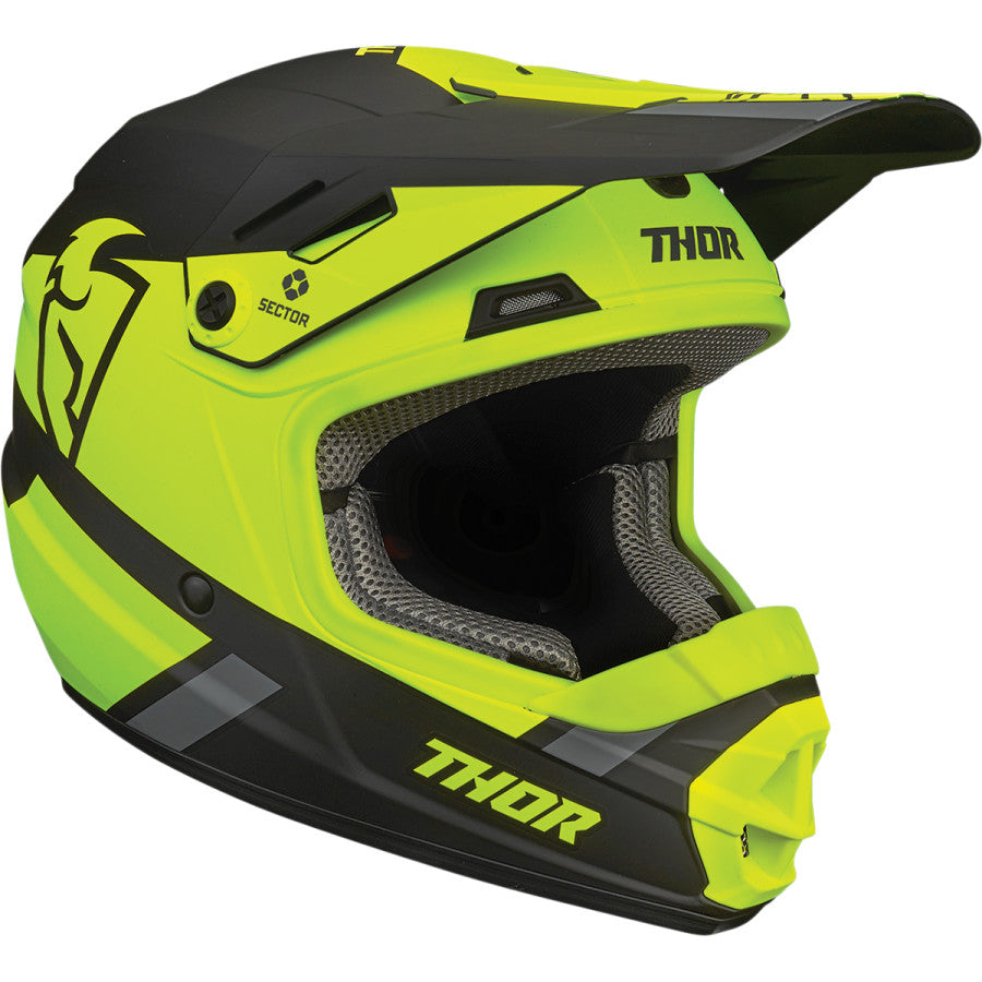 Helmet S23Y Thor Mx Sector Split Youth Mips Acid Black Medium