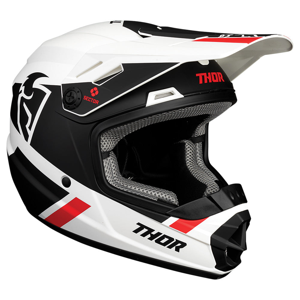 Helmet S23Y Thor Mx Sector Split Youth Mips White Black Small