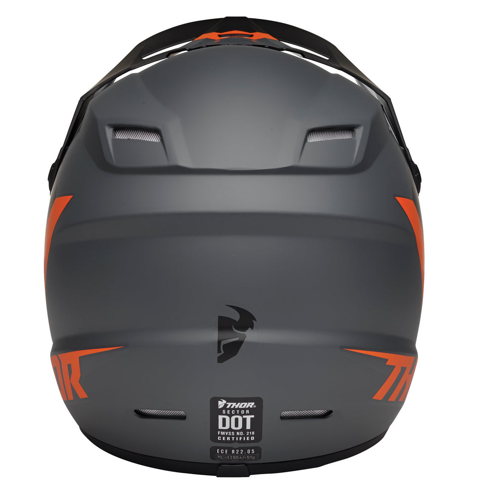 Helmet S23Y Thor Mx Sector Chev Charcoal Orange Youth Medium