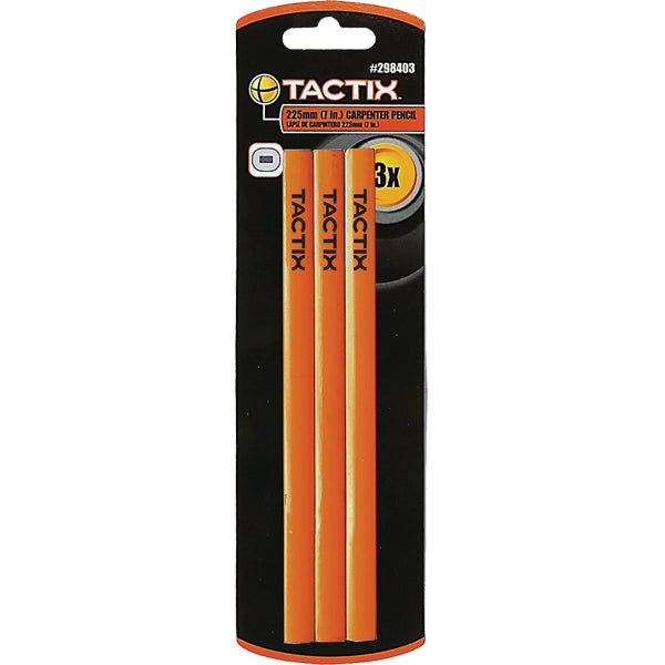 Tactix Pencil Carpenter 3Pc 175Mm/7In Square