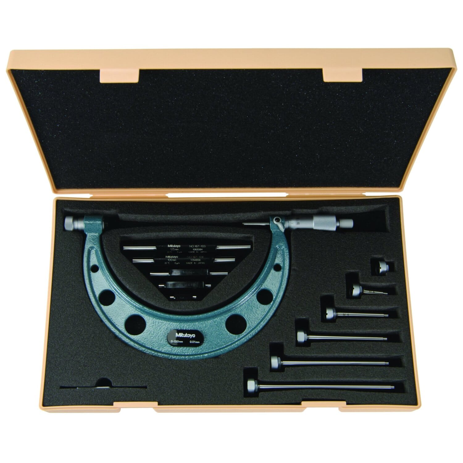 Mitutoyo Outside Micrometer Set 0-6" X .001" Interchangeable Anvils