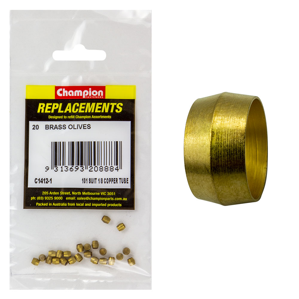 Champion 1/8In Brass Compression Type Olive -20Pk