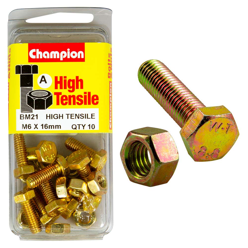 Champion M6 X 16 Set Screw & Nut (A) - Gr8.8