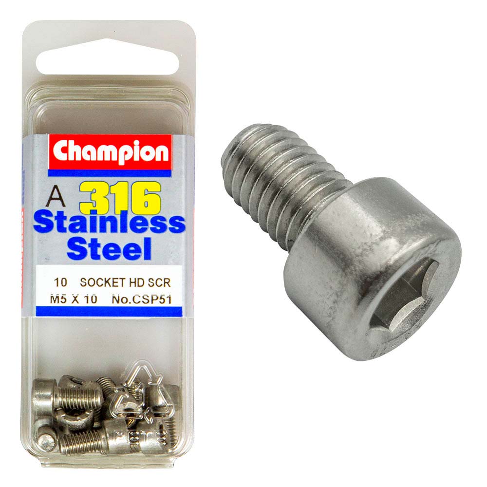 Champion 316/A4 M5 X 10 Socket Hd Set Screw (A)