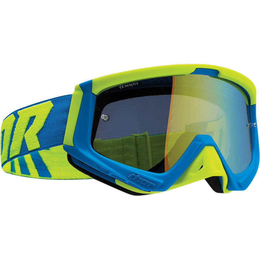 Thor Mx Goggles S23 Sniper Blue Flo Acid Inc. Spare Clear Lens ##