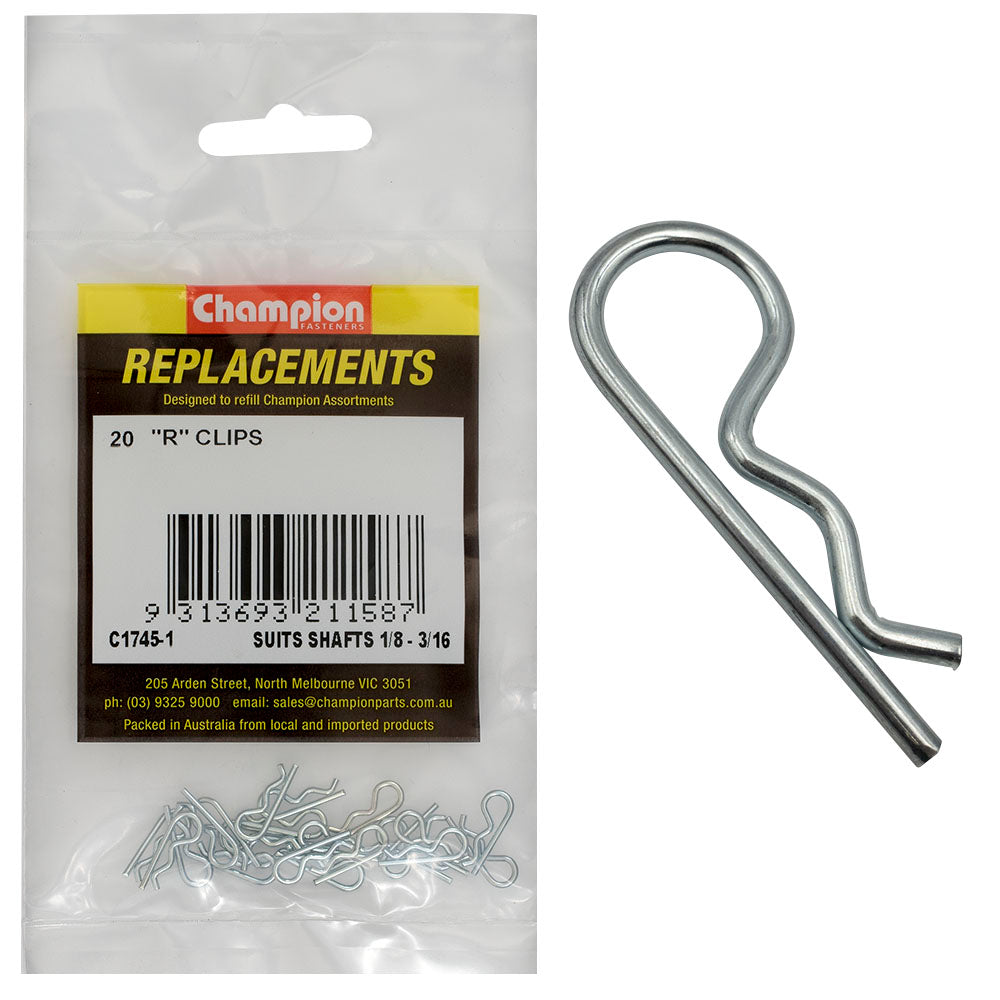Champion R - Clip To Suit 1/4In To 3/8In Shaft Dia. - 100Pk