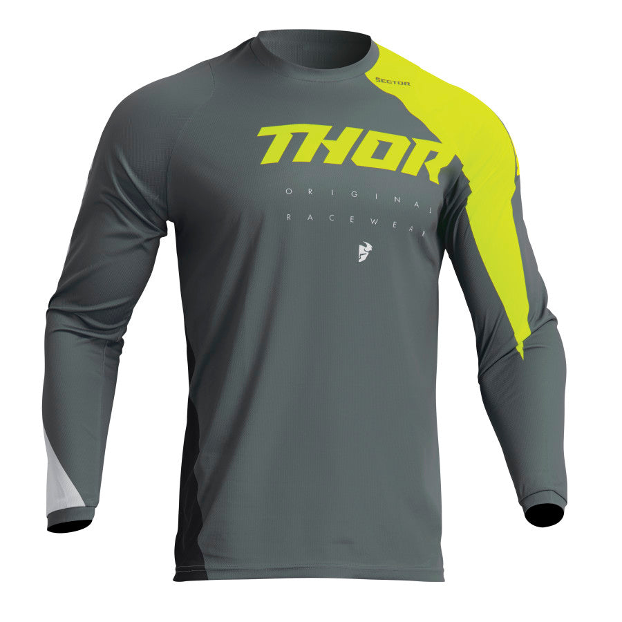 Jersey S23 Thor Mx Sector Youth  Edge Gray/Acid Xs
