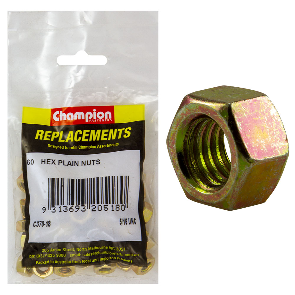 Champion 5/16In Unc Hexagon Nut -60Pk