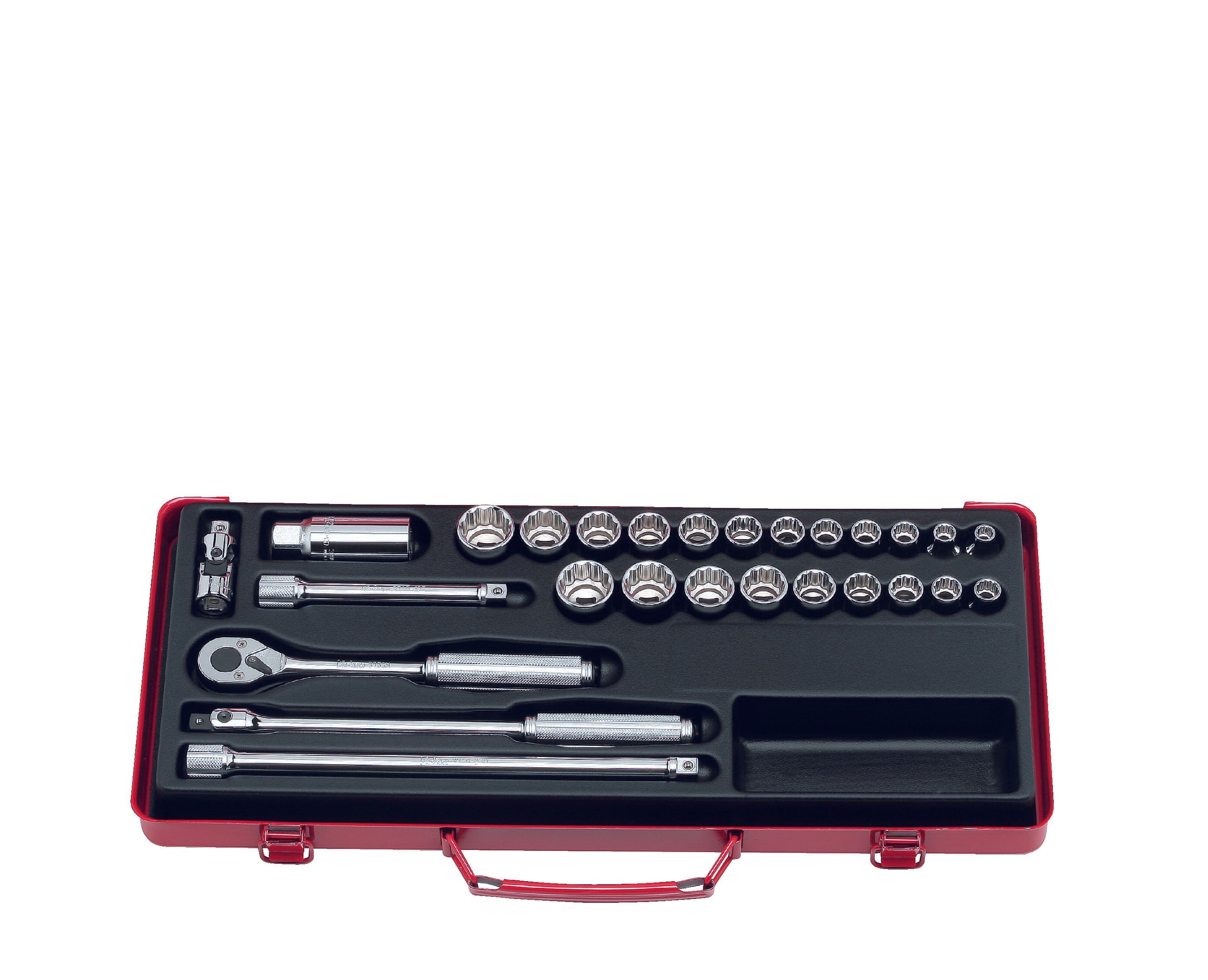 Koken 3206Am Socket Set 12Pt 27Pc 3/8"Dr 3/8-7/8" & 7-22Mm