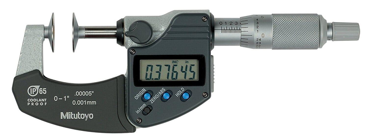 Mitutoyo Digimatic Disk Micrometer 0 - 1"/25Mm X .00005"/0.001Mm Ip65 Coolant Proof