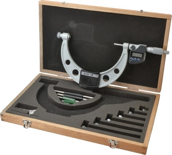 Mitutoyo Digimatic Outside Micrometer Set 0-6"/150Mm Interchangeable Anvil Type Ip65 Coolant Proof