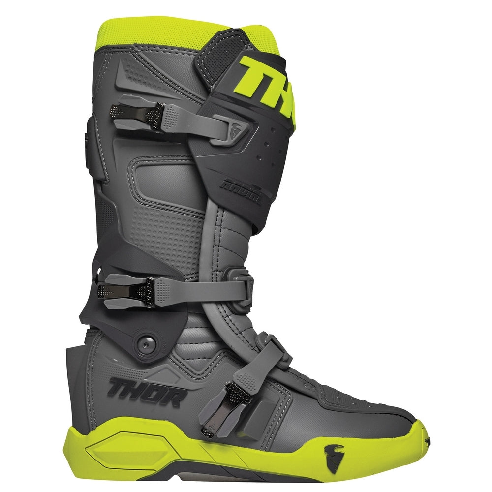 Motorcross Boots Thor Mx Radial Mens Grey Fluro Yellow Size 8