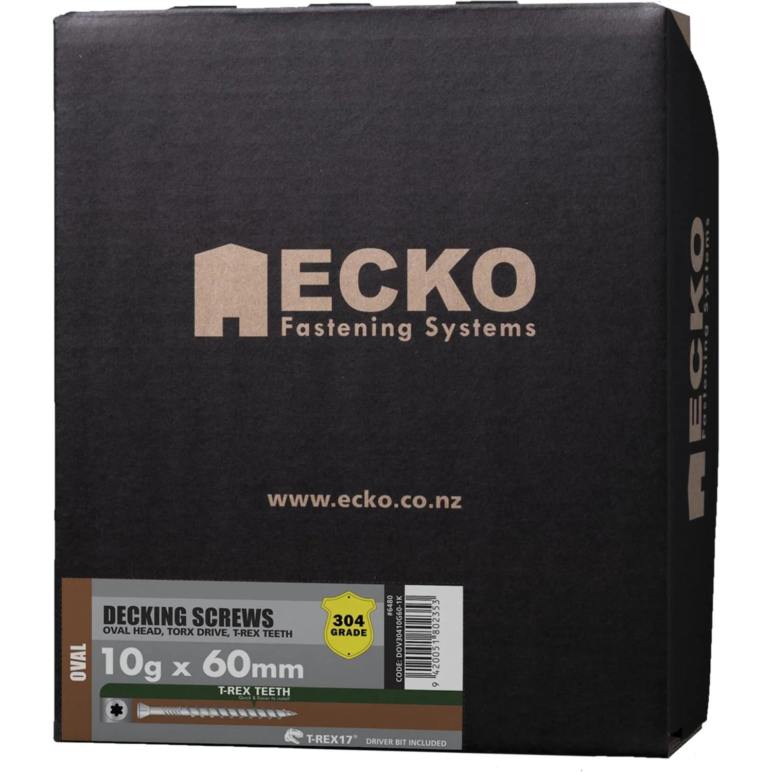 Ecko T-Rex17 10G X 60Mm Oval Head Decking Screws  (1000 Box)