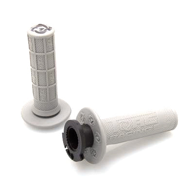 Defy Mx Lock On Grips 1/2 Waffle Soft Compound, Includes 2 Stroke & Mini Bike Throttle Cams Grey