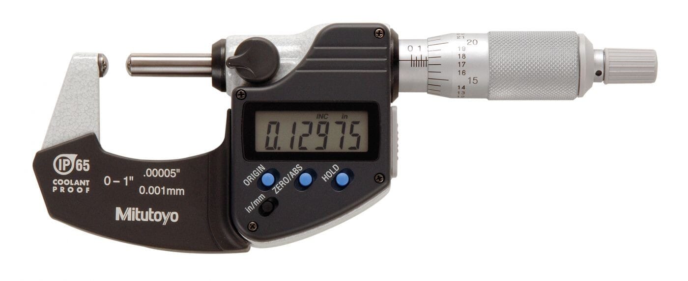 Mitutoyo Digimatic Tube Micrometer 0 - 1"/25Mm  (Sph/Sph) Ip65 Coolant Proof
