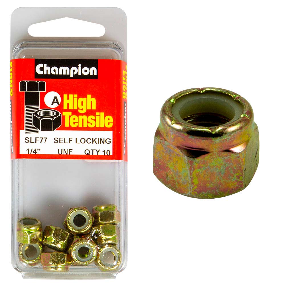 Champion Nyloc Nut Unf 1/4In (A) - Gr5