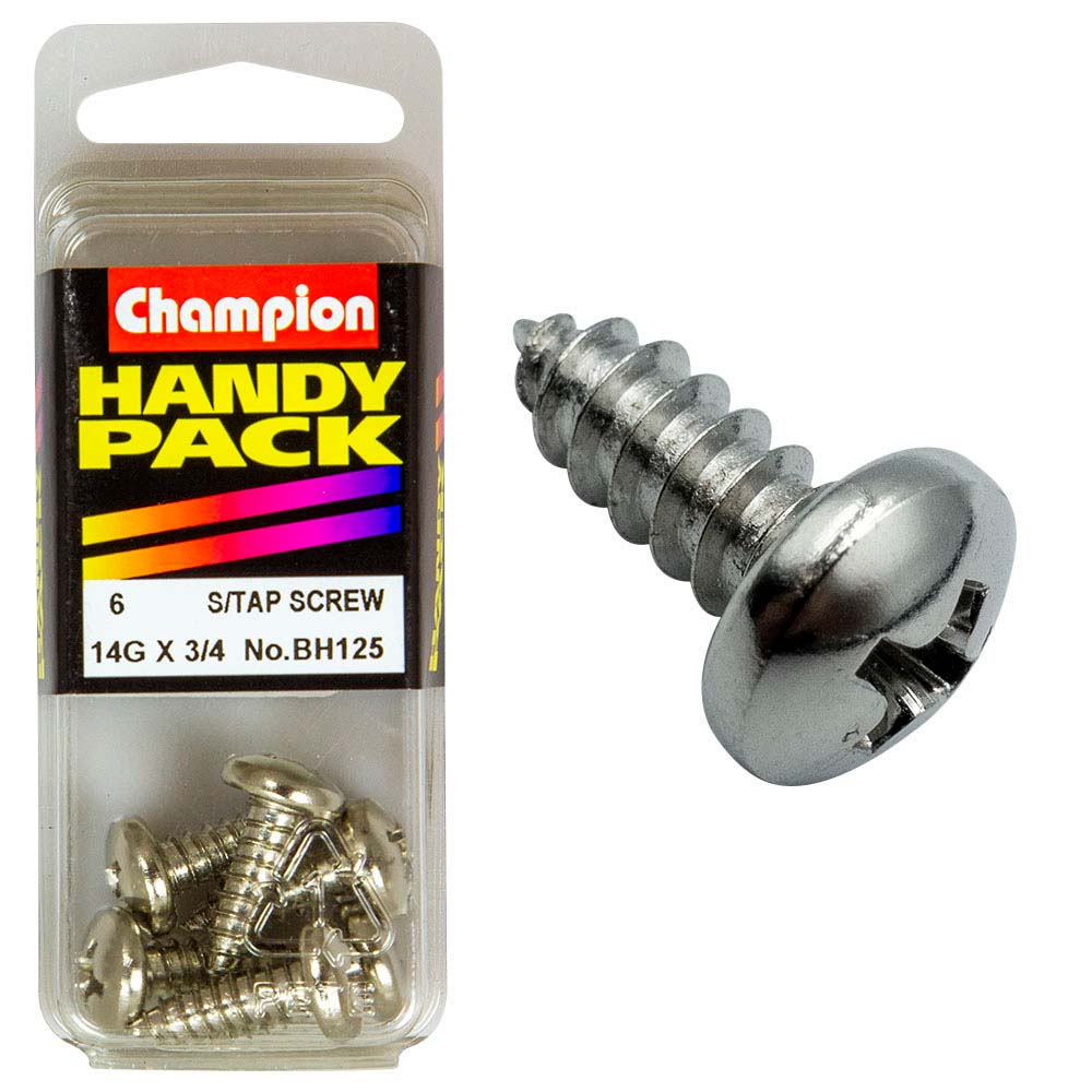 Champion 14G X 3/4In S/Tap Set Screw - Pan Hd