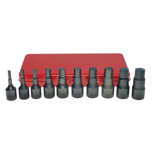 Koken 4012M/10 Inhex Bit Socket Set 10Pc 1/2"Dr 5-19Mm