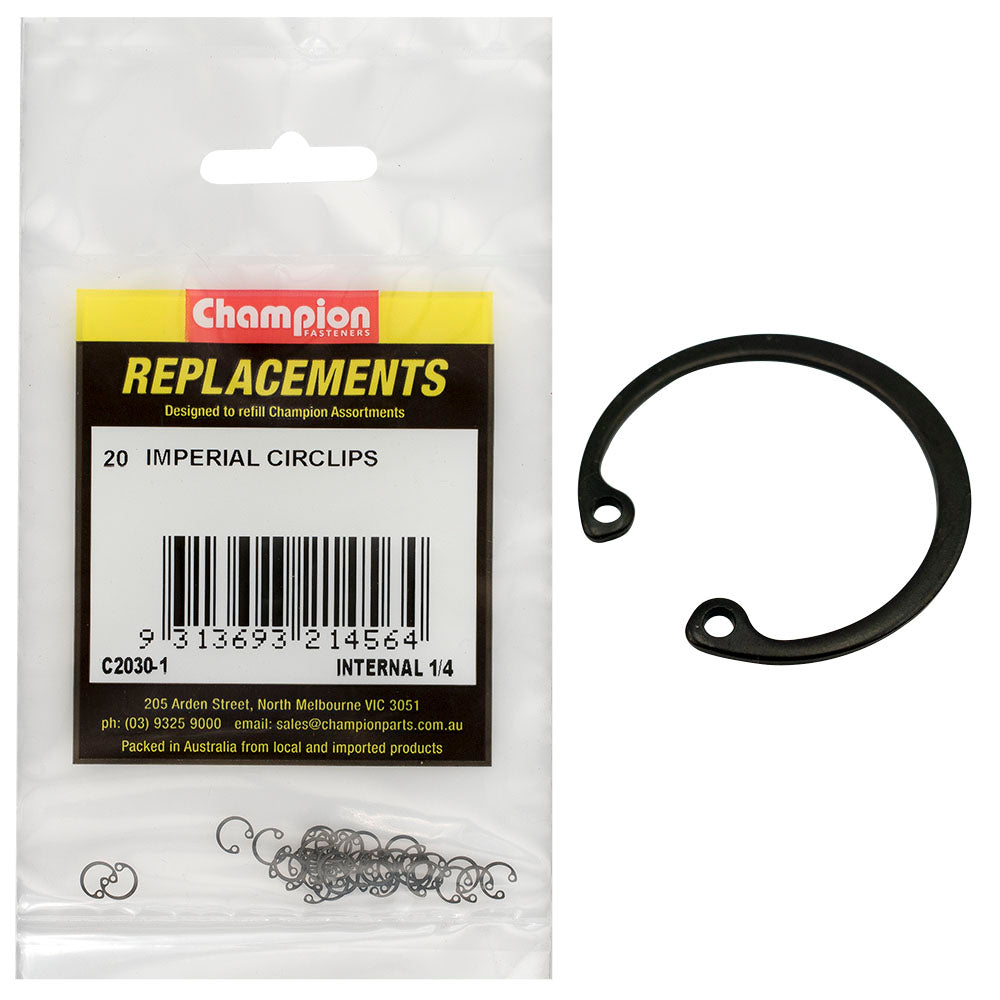 Champion 1/4In Imperial Internal Circlip -20Pk