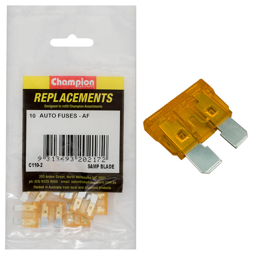 Champion Af 5Amp Standard Blade Fuse (Tan) -10Pk