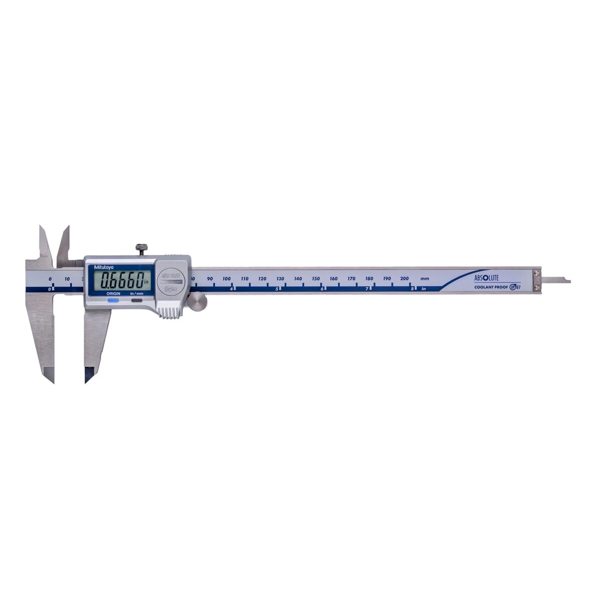 Mitutoyo Digital Caliper 8"/200Mm X .0005" / 0.01Mm Ip67 Coolant Proof Without Data Output