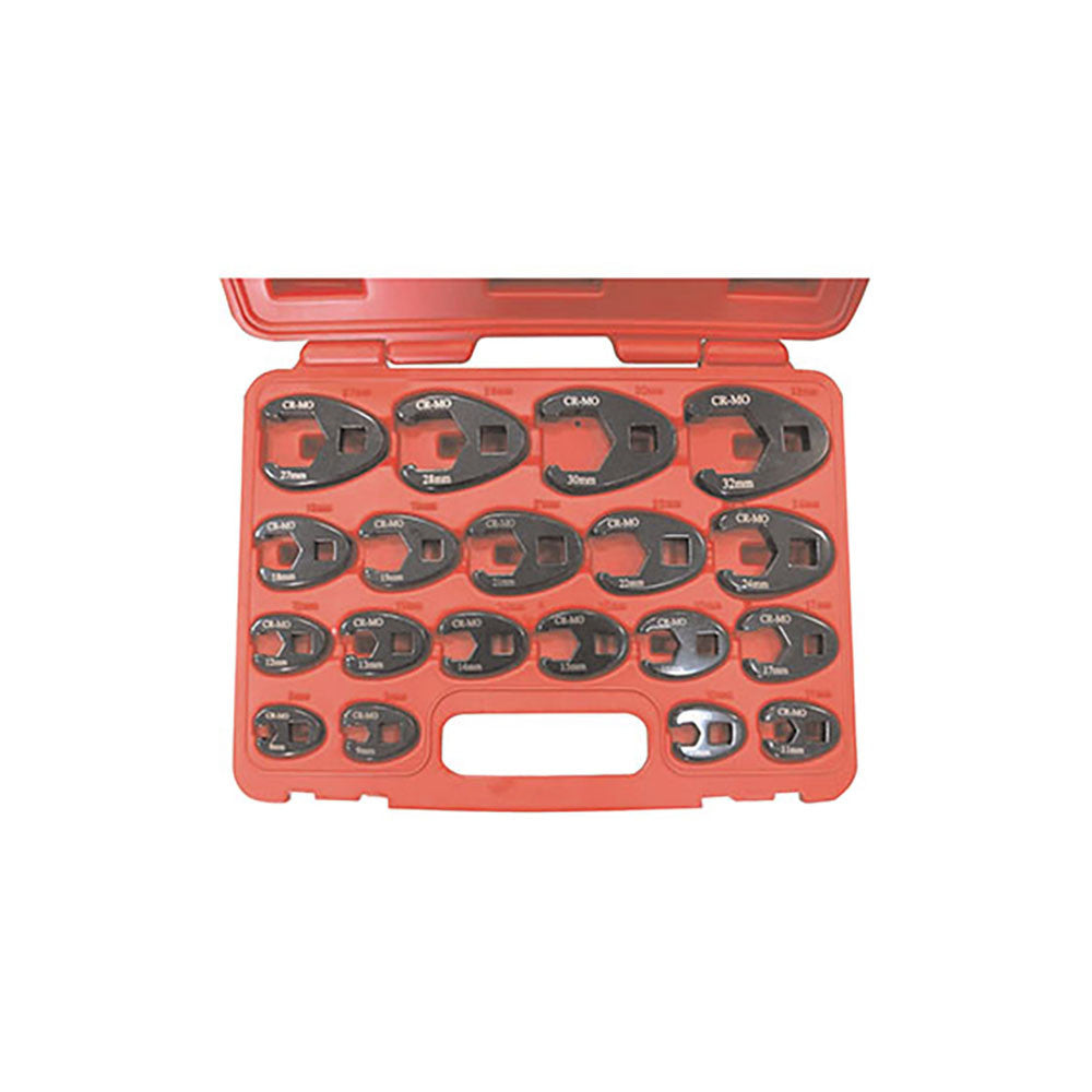 T&E Tools 19 Piece Metric Flare Nut Crowsfoot Wrenches Set