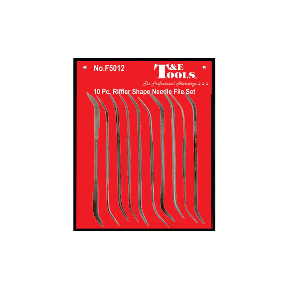 T&E Tools 10 Piece Riffler Needle File Set