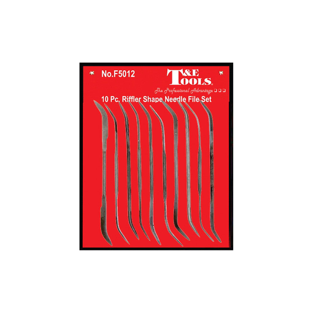 Small Riffler File T&E Tools 10 Piece Riffler Needle File Set