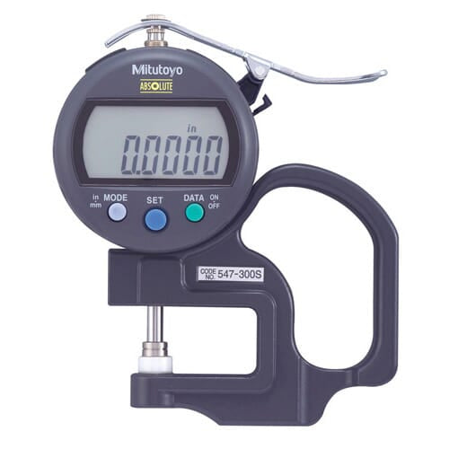 Mitutoyo Digimatic Thickness Gauge .400"/10Mm Standard Type With Ceramic Spindle/Anvil
