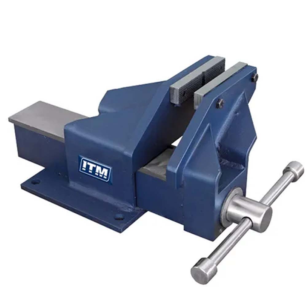 Itm Fabricated Steel Bench Vice Offset Jaw - 100Mm