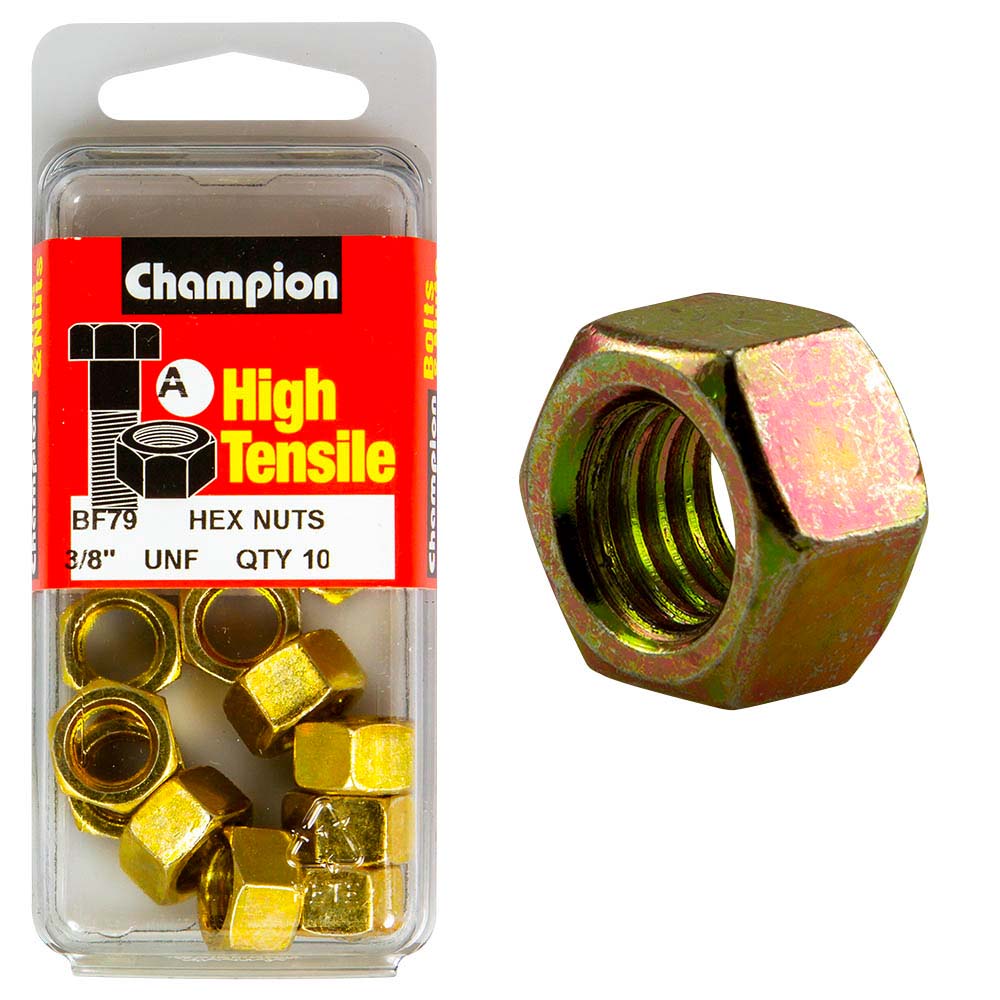 Champion 3/8In Unf Hex Nut (A) - Gr5