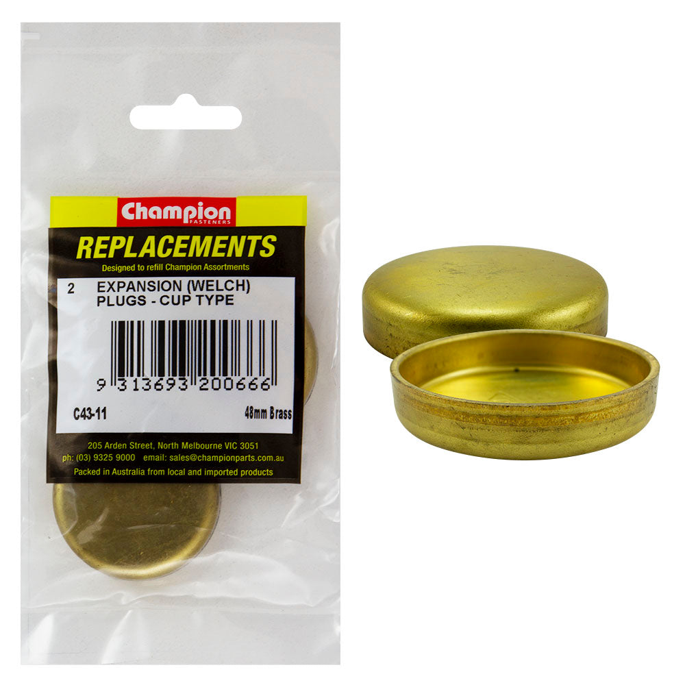 Champion 48Mm Brass Expansion (Frost) Plug -Cup Type -2Pk