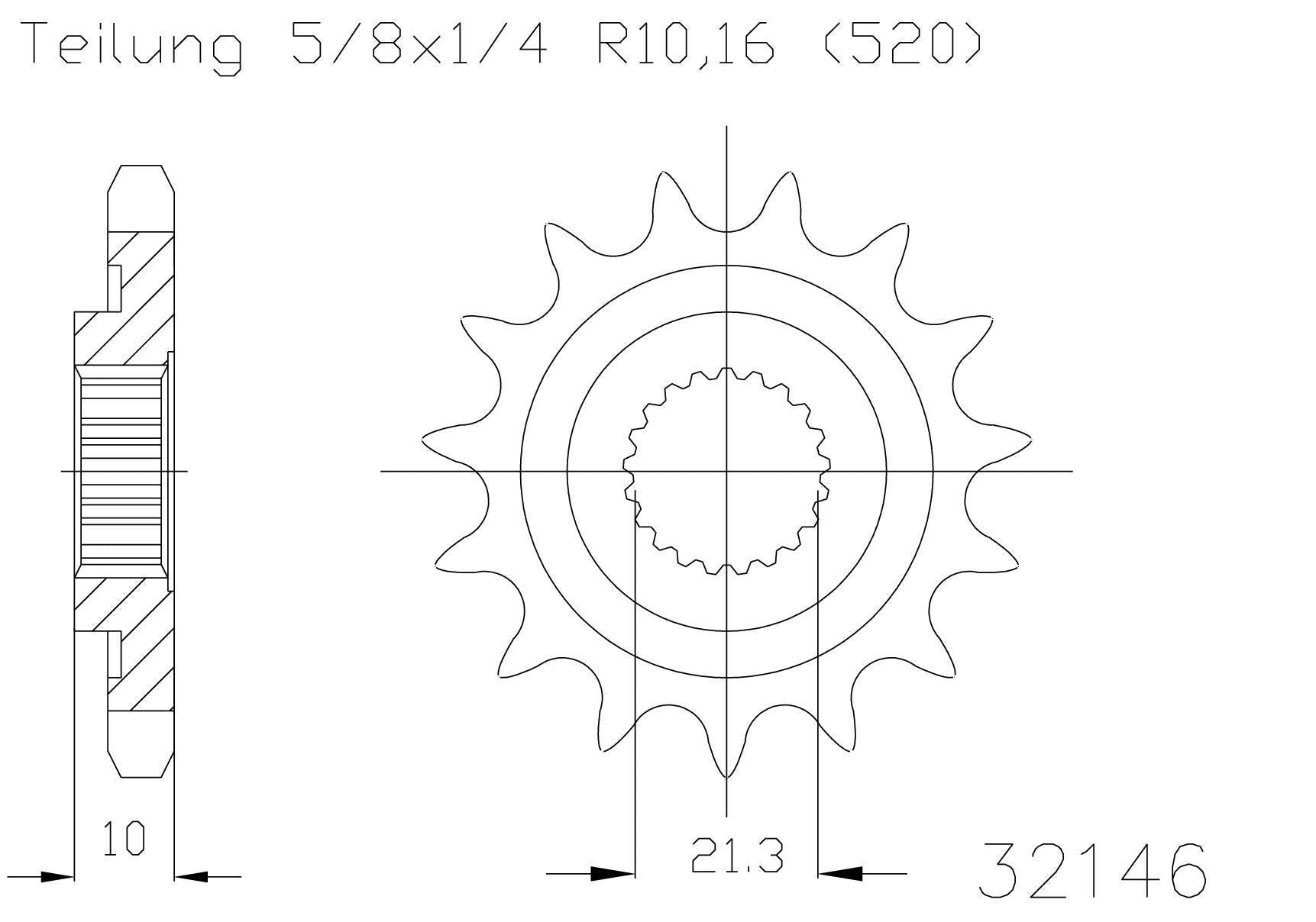 Sprocket Front Moto Master Made In Holland  Rmz450 05-12 Rmx450 10-14 12T